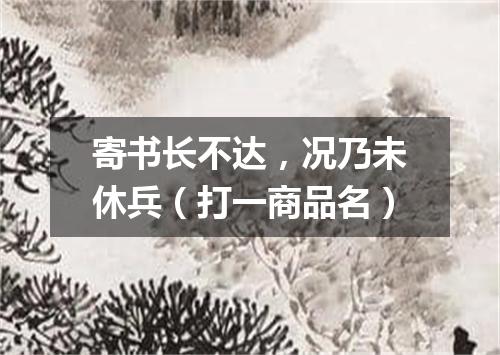 寄书长不达，况乃未休兵（打一商品名）