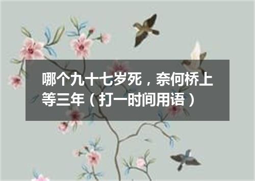 哪个九十七岁死，奈何桥上等三年（打一时间用语）