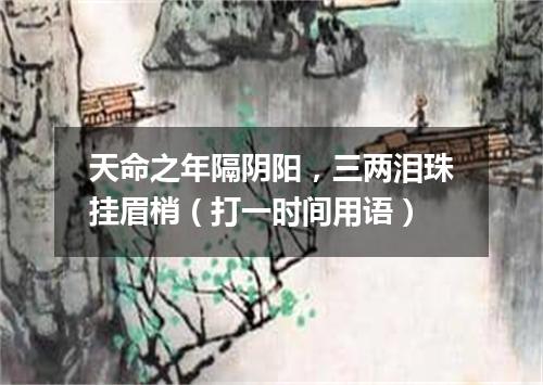 天命之年隔阴阳，三两泪珠挂眉梢（打一时间用语）