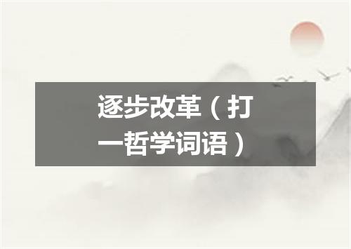 逐步改革（打一哲学词语）