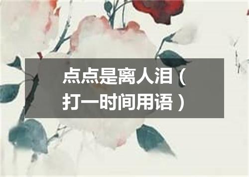 点点是离人泪（打一时间用语）