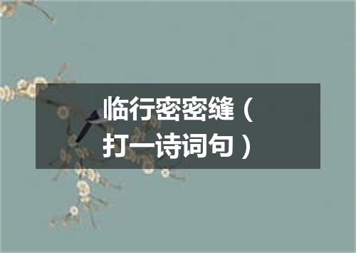 临行密密缝（打一诗词句）