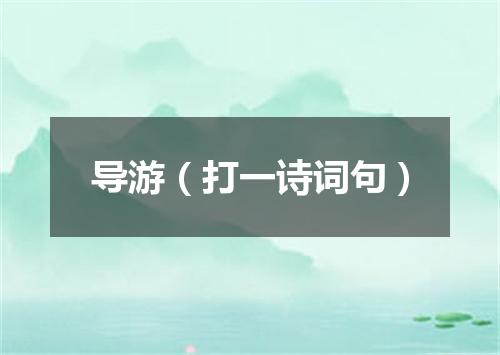 导游（打一诗词句）