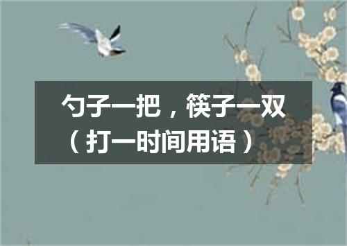 勺子一把，筷子一双（打一时间用语）
