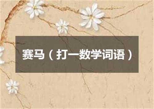 赛马（打一数学词语）