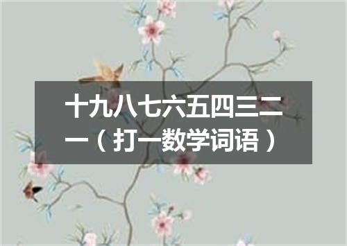 十九八七六五四三二一（打一数学词语）