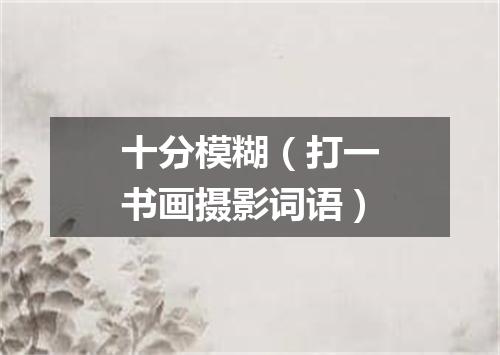 十分模糊（打一书画摄影词语）