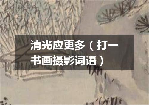 清光应更多（打一书画摄影词语）