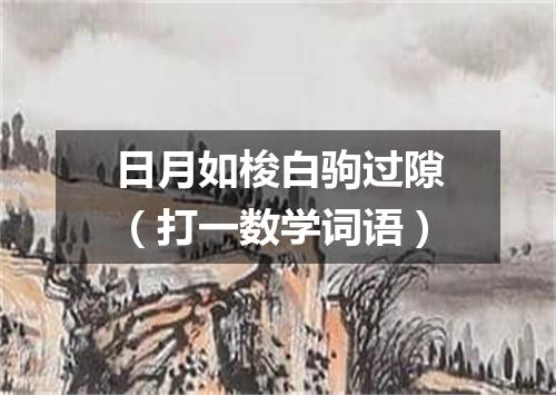 日月如梭白驹过隙（打一数学词语）