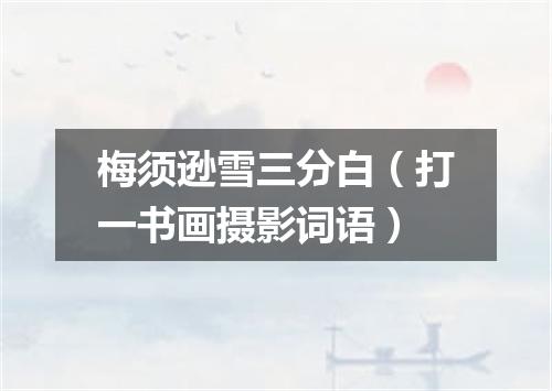 梅须逊雪三分白（打一书画摄影词语）
