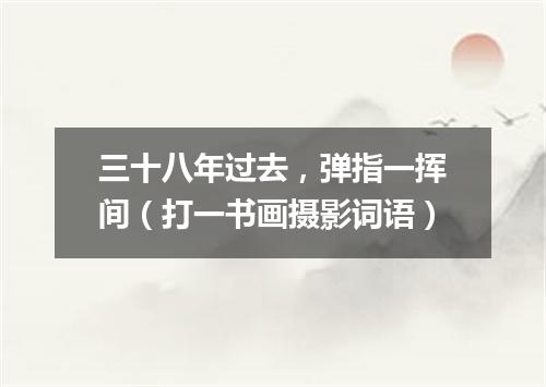 三十八年过去，弹指一挥间（打一书画摄影词语）