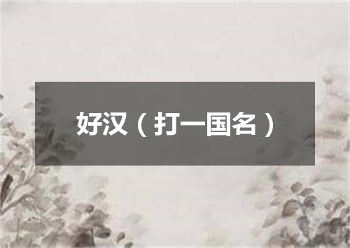 好汉（打一国名）