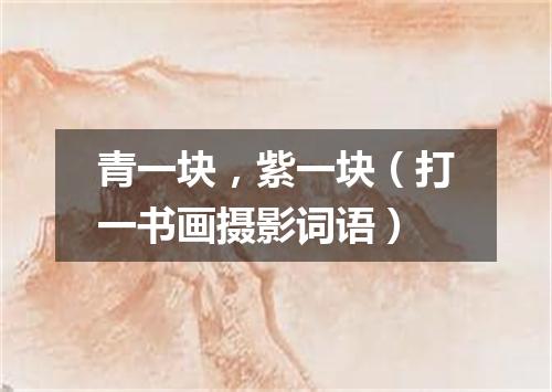 青一块，紫一块（打一书画摄影词语）