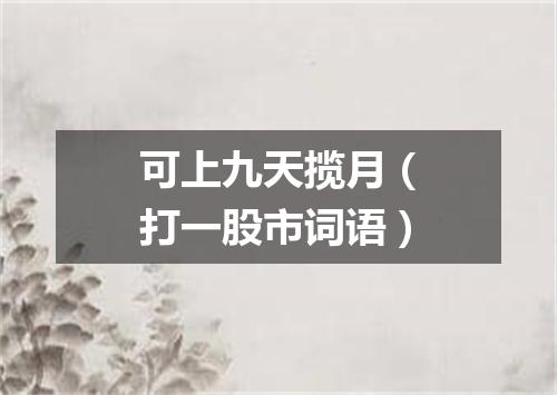 可上九天揽月（打一股市词语）