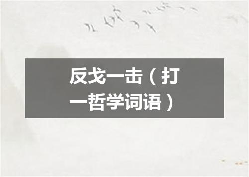 反戈一击（打一哲学词语）