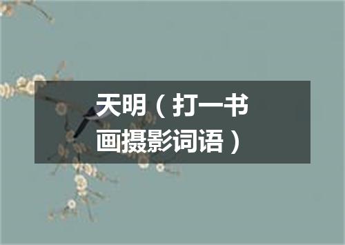 天明（打一书画摄影词语）