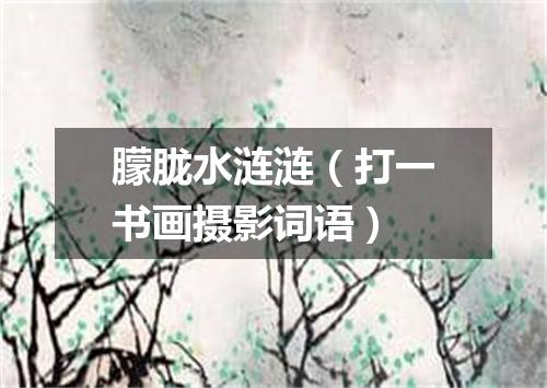 朦胧水涟涟（打一书画摄影词语）