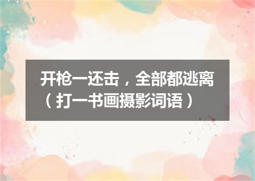 开枪一还击，全部都逃离（打一书画摄影词语）