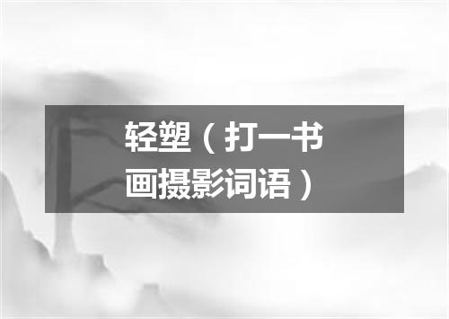 轻塑（打一书画摄影词语）