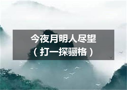 今夜月明人尽望（打一探骊格）