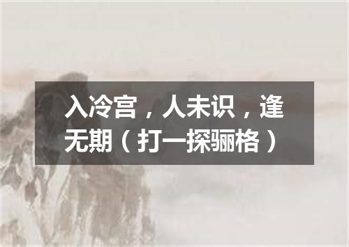 入冷宫，人未识，逢无期（打一探骊格）