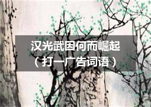 汉光武因何而崛起（打一广告词语）