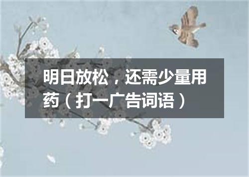 明日放松，还需少量用药（打一广告词语）