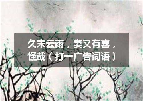 久未云雨，妻又有喜，怪哉（打一广告词语）