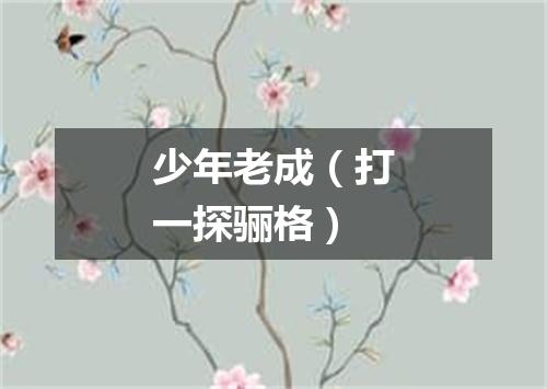 少年老成（打一探骊格）