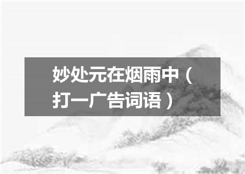 妙处元在烟雨中（打一广告词语）