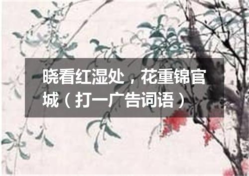 晓看红湿处，花重锦官城（打一广告词语）