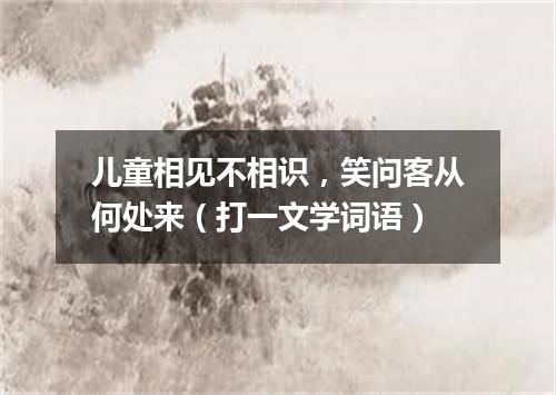 儿童相见不相识，笑问客从何处来（打一文学词语）