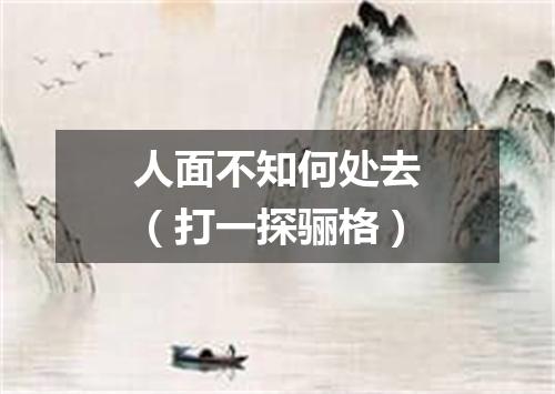 人面不知何处去（打一探骊格）
