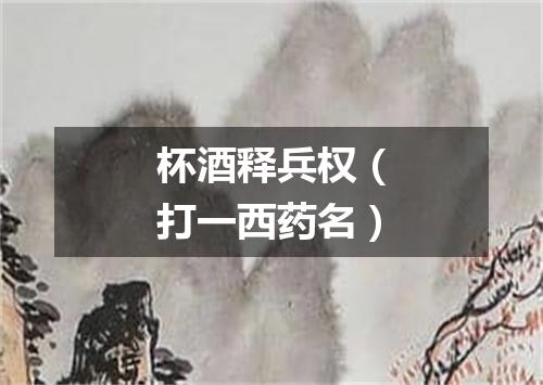 杯酒释兵权（打一西药名）