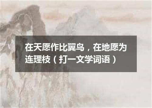 在天愿作比翼鸟，在地愿为连理枝（打一文学词语）