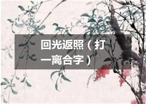 回光返照（打一离合字）