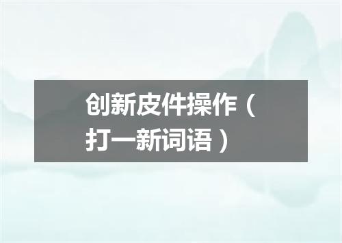 创新皮件操作（打一新词语）