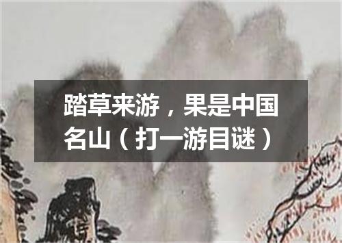 踏草来游，果是中国名山（打一游目谜）