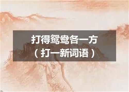 打得鸳鸯各一方（打一新词语）