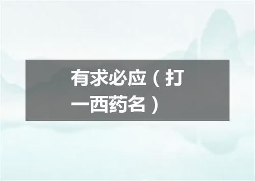 有求必应（打一西药名）