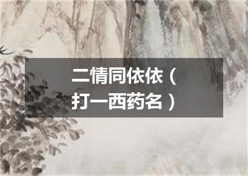 二情同依依（打一西药名）