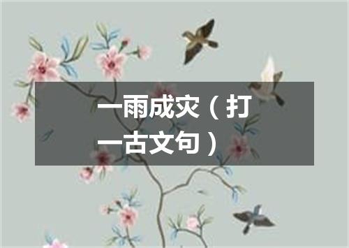 一雨成灾（打一古文句）