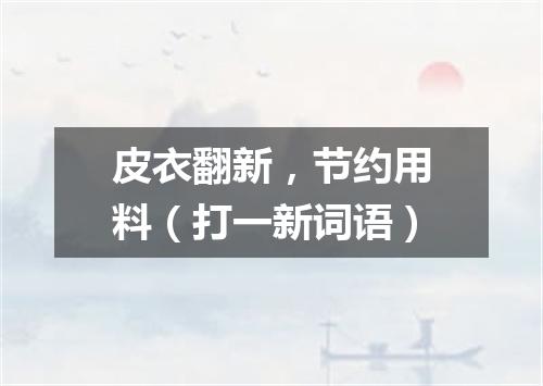 皮衣翻新，节约用料（打一新词语）