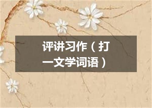 评讲习作（打一文学词语）