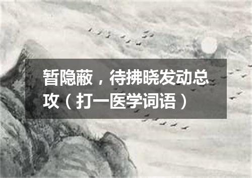 暂隐蔽，待拂晓发动总攻（打一医学词语）