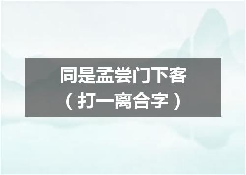 同是孟尝门下客（打一离合字）