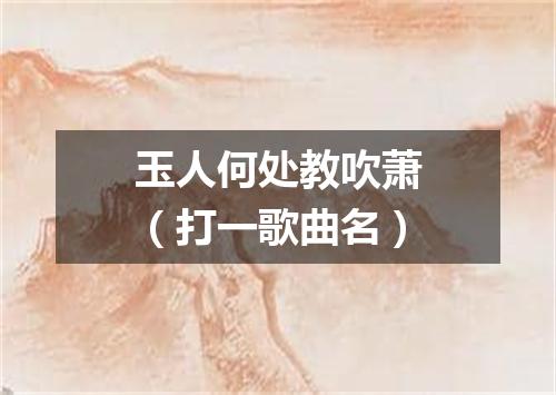 玉人何处教吹萧（打一歌曲名）