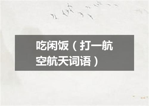 吃闲饭（打一航空航天词语）