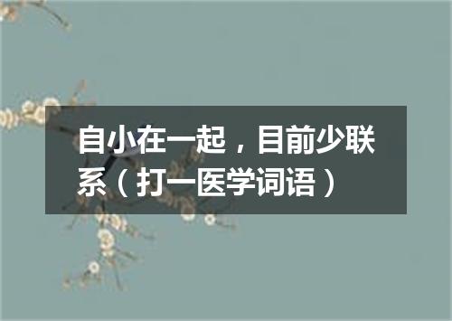 自小在一起，目前少联系（打一医学词语）