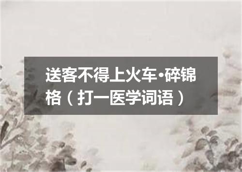 送客不得上火车·碎锦格（打一医学词语）